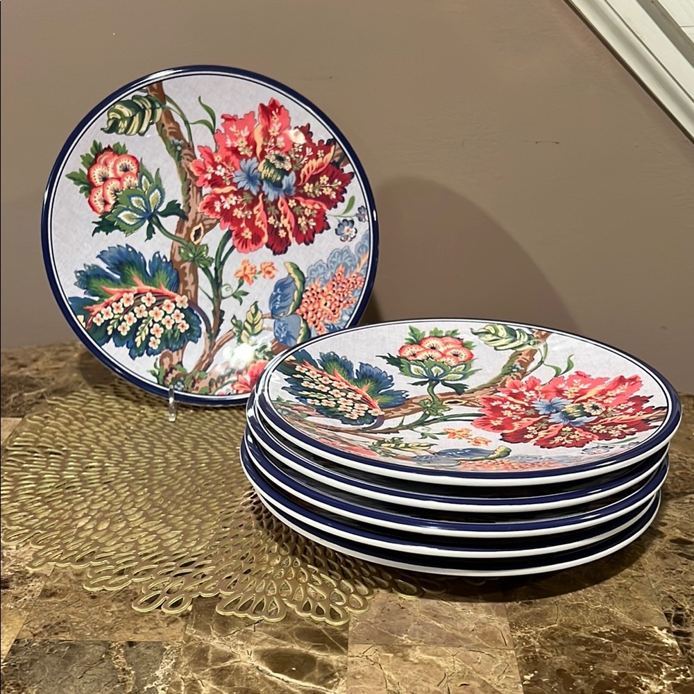 Williams Sonoma Nashville Floral Melamine Salad Plate, Set of 6